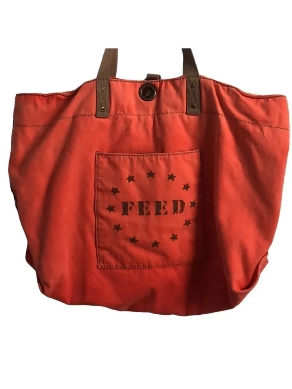 Feed USA For Target Orange Cotton Canvas Tote Bag